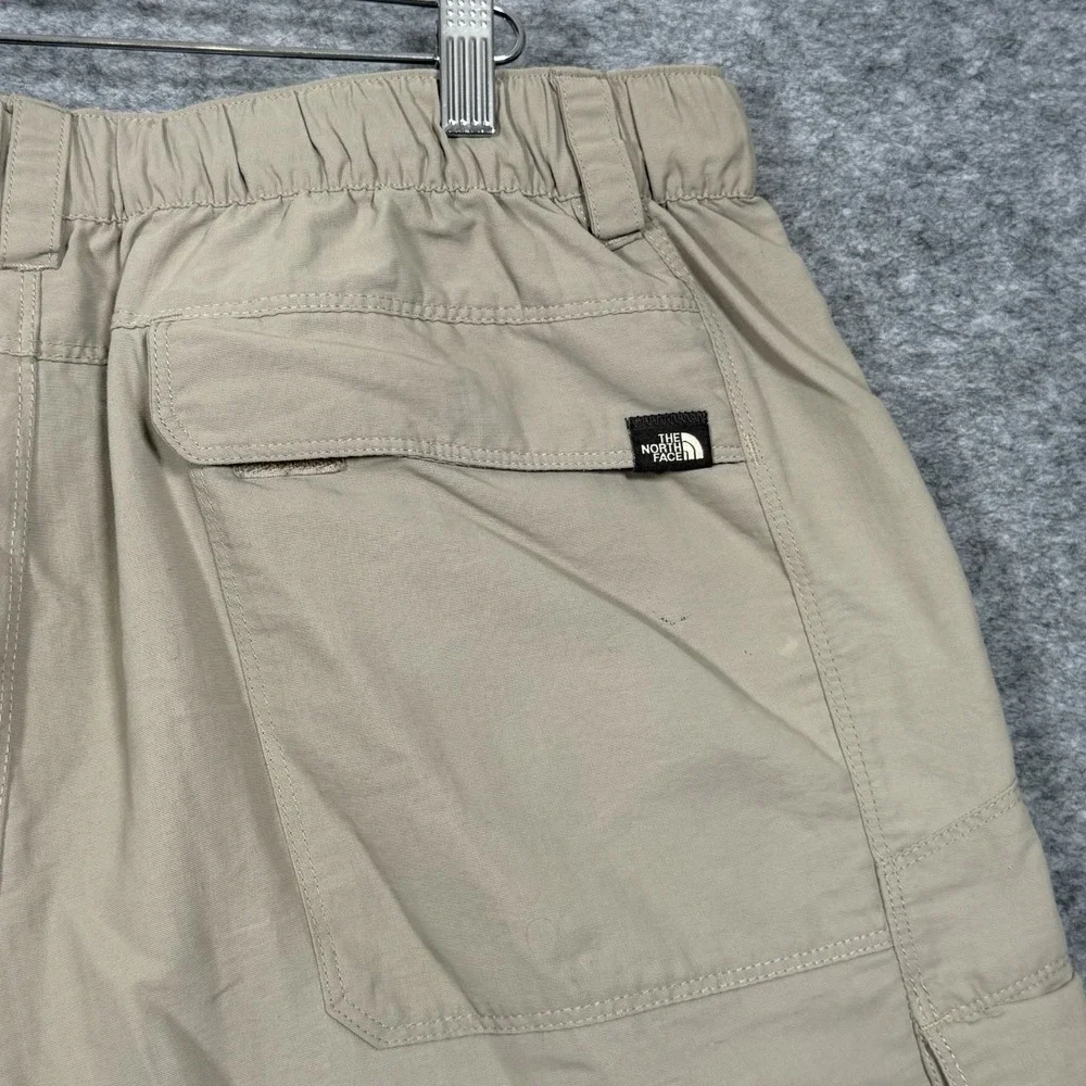 The North Face Hiking Cargo Shorts Men 34 (L) Belted Nylon Beige Solid